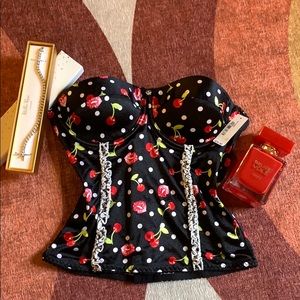 NWT Cherry Pinup corset bustier lingerie size M